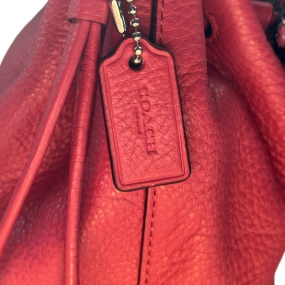 COACH Mini Pink Drawstring Pebbled Leather Petal Floral Bucket Wristlet - Picture 13 of 15